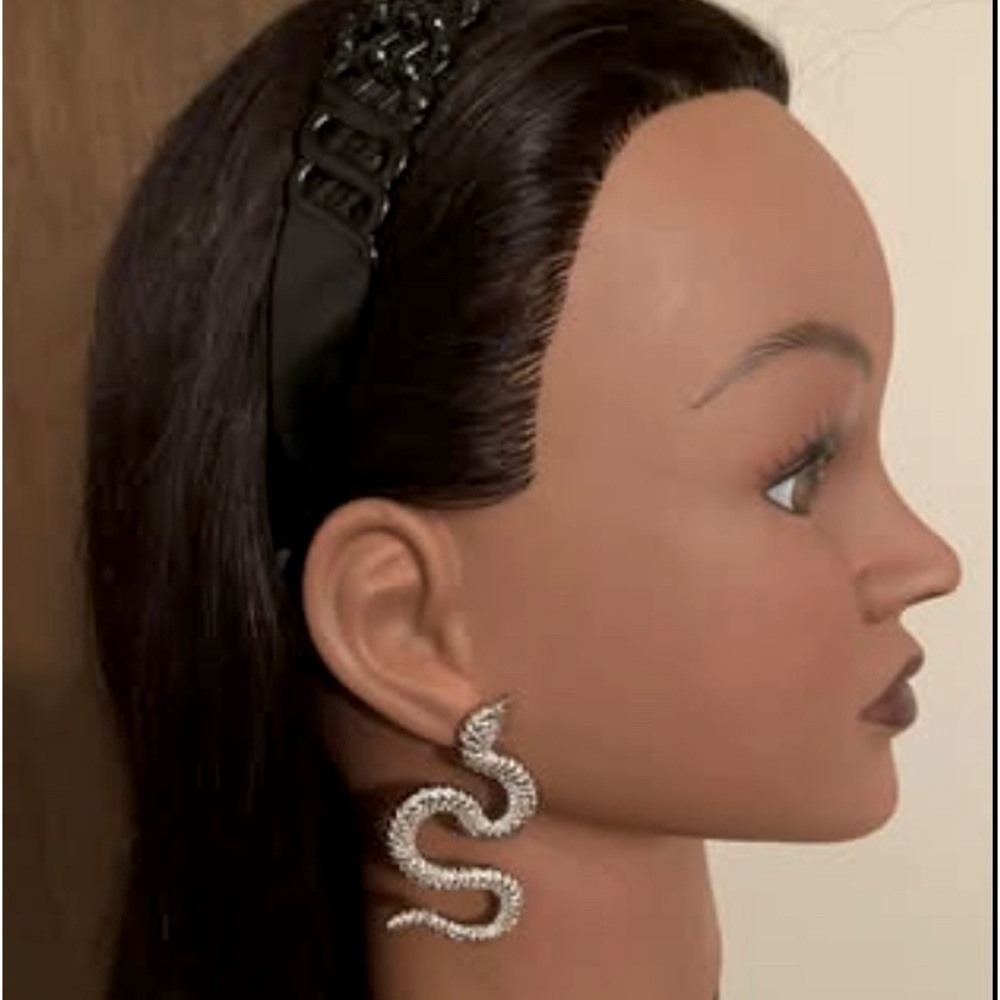 Silver Snake Earrings Jewelry